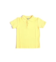 Sarı Kısa Kol Düz Renk Yakalı 6-17 Yaş Çocuk Okul Lakos Tişört Polo Yaka T-shirt