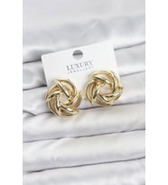 Gold Renk Pirinç Sarmal Model Kadın Küpe - Tj-Bkp11600