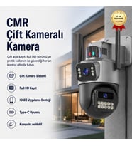 CMR Çift Kameralı Mini Kamera Full HD Çift Açı Kayıt Type-C Uyumlu Kompakt Vlog & Güvenlik Kamerası