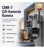 CMR7 Çift Kameralı Mini Kamera Full HD Çift Açı Kayıt Type-C Uyumlu Kompakt Vlog & Güvenlik Kamerası