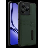 Realme Note 50 4G Kılıf Sara Kartvizitli Deri Kılıf - Koyu Yeşil