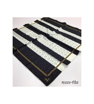 Çizgili Desen Black Seri Twill Eşarp Eşarp Askısı ile Birlikte 90x90 cm Siyah Kr