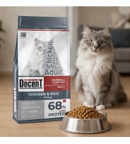 Decent Tavuklu Yetişkin Kedi Maması 1,5 Kg Hairball Control Tavuk & Pirinç Yetişkin Kedi Maması