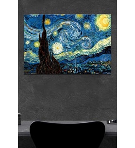 Yıldızlı Gece Ahşap Poster (27x18)