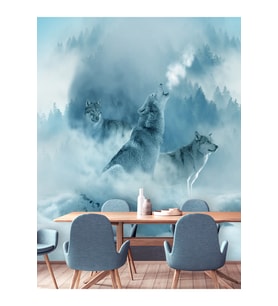 Dreamwall Kurt Desenli Isı Ve Ses Yalıtımlı Sağlıklı Tekstil Duvar Kağıdı (Mavi)
