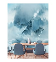 Dreamwall Kurt Desenli Isı Ve Ses Yalıtımlı Sağlıklı Tekstil Duvar Kağıdı (Mavi)