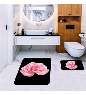 Banyo Halısı Ikili Klozet Takımı Kaymaz Tabanlı Banyo Paspas Takımı (Karışık)