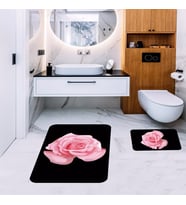 Banyo Halısı Ikili Klozet Takımı Kaymaz Tabanlı Banyo Paspas Takımı (Karışık)