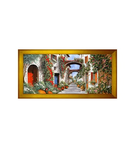 Manzara Temalı Kanvas Tablo 80 x 110 cm Gold Çerçeve