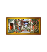 Manzara Temalı Kanvas Tablo 80 x 110 cm Gold Çerçeve