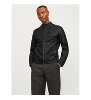 Jack & Jones Jjewarner Jacket Noos Siyah Erkek Deri Ceket 12182461