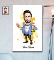 Kişiye Özel Öğretmen Karikatürlü  Ahşap Tablo 30x47 Bay-18