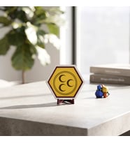 Özgün Çizgili Üç Hilal Sembollü Masaüstü Aksesuarı Çalışma Alanlarınıza Estetik Katan Modern Özel Tasarım Ürün 10x10 cm