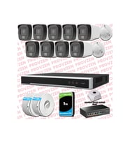 Provzen Hikvision 9 Kameralı IP Full HD Renkli Güvenlik Kamerası Mikrofonlu
