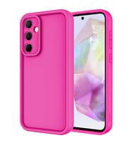 Samsung Galaxy A55 Kılıf Kamera Korumalı Kalın Kenarlı Viera Silikon Case (Koyu Pembe)