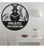 Fırın Unlu Mamüller Temalı Ahşap Duvar Saati
