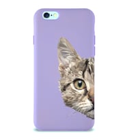 Apple iPhone 6S Plus Uyumlu Lansman Kılıf Catface Tasarımlı Altı Kapalı İçi Kadife Kaplı  Kapak (Şeffaf)