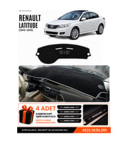 RENAULT LATITUDE (2010-2015) Uyumlu Torpido Örtüsü Torpido Kılıfı - Siyah Gri