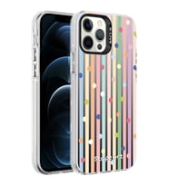 Apple iPhone 12 Pro Max Kılıf Desenli Zore Silver Sert Kılıf Noktalar