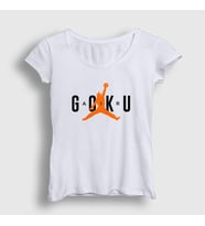 Presmono Kadın Beyaz Air Goku Anime Dragon Ball T-Shirt 235638tt (Beyaz)