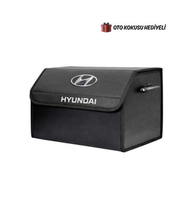 Hyundai Marka Logolu Oto Bagaj Organizer Çanta Oto Bagaj Çantası 2 Bölmeli Suni Deri