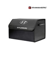 Hyundai Marka Logolu Oto Bagaj Organizer Çanta Oto Bagaj Çantası 2 Bölmeli Suni Deri