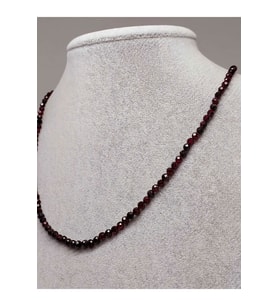 Lal (garnet – Granat ) Taşı 3mm Kolye (SABİT KLİPSLİ)