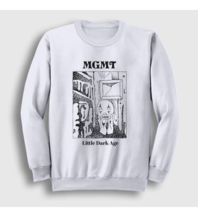 Presmono Unisex Beyaz Little Dark Age Rock Mgmt Sweatshirt 490408tt