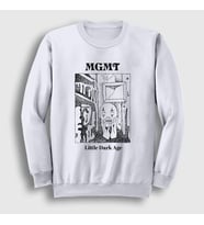 Presmono Unisex Beyaz Little Dark Age Rock Mgmt Sweatshirt 490408tt