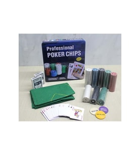 Kişiye Özel Metal Kutulu 400 Chip Ve 2 Adet İskambil Kağit Setine Sahip Poker Oyunu - 26x27cm