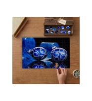 Mavi Çam Ağacı Süsü Tasarımı 240 parça Ahşap Puzzle Ahşap Kutuda MP00523