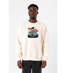 Dragon Ball Z Anime Goku Racer Ekru Erkek 2ip Sweatshirt