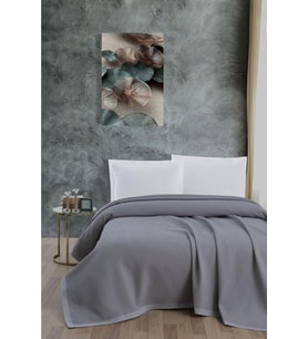 Pike%100 Pamuk Petekli Pike, Dörtmevsim Pike Tek Kişilik 170x240 Gri