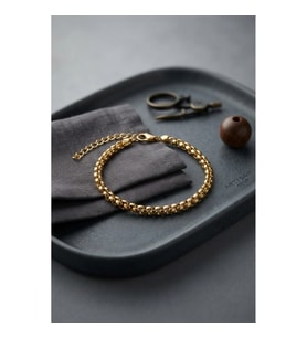 Mey İthalat® 316L Çelik Gold Renk Box Zincir Model Erkek Bileklik