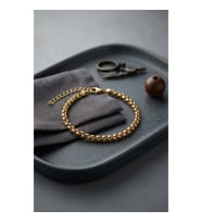 Mey İthalat® 316L Çelik Gold Renk Box Zincir Model Erkek Bileklik