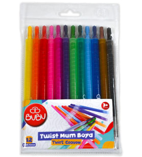 Bubu Twist Crayon 12 Renk Çevirmeli Mum Boya 2539502