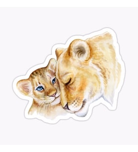 UFak Bebek Aslan Araba Oto Sticker Etiket Renkli Z7