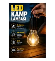 Su Geçirmez Şarjlı LED Kamp Lambası – Işık Sensörlü ve Type-C Girişli