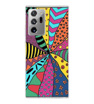 PrintiFy Samsung Galaxy Note 20 Ultra ile Uyumlu 1mm Slim Fit Retro Colors 4 Baskılı Şeffaf  Kılıf