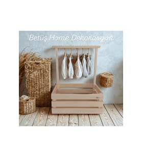 AHŞAP KASA - BEBEK KIRK SEPETİ - BABY SHOWER SEPETİ