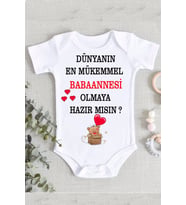 Babaanne Müjde Dünyanın En Mükemmel Babaannesi Organik Baskı Zıbın Body