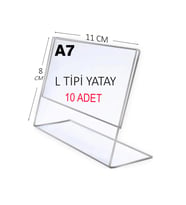 HEROGLAS(10ADET) A7 L Tipinde Yatay Masa Üstü Şeffaf Pleksi / Föylük-Fiyatlık-Menü-Broşürlük