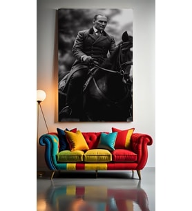 ATATÜRK PORTRE XXXI Ev Duvar Salon Güzellik Salonu Ofis Dükkan Dekarasyon Kanvas Tablo