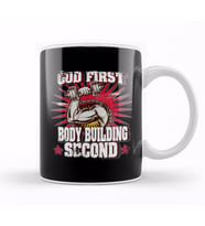 God First Bodybuilding Second Religious Lifting Kupa Bardak Porselen