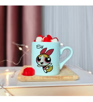 Power Puff Girls ( Blossom ) Tasarımlı Kişiye Özel Yeşil Türk Kahvesi Fincanı