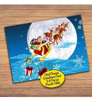 Noel Baba, Geyikler Çocuklara Özel Puzzle Yapboz Tablo-7487