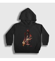Presmono Unisex Çocuk Siyah Les Paul Guns N' Roses Slash Kapüşonlu Sweatshirt 40131tt
