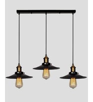 MYLİGHTS RETRO RUSTİK  METAL SARKIT MASA ÜSÜT SIRALI AVİZE (Siyah)