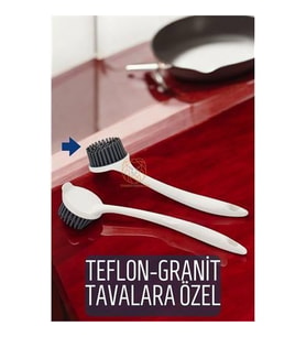 ModaCar Teflon ve Granit Tava Tencere Fırçası Silikon Teflon Fırçası