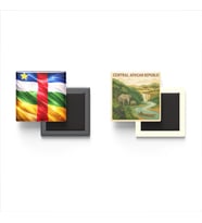 Buzdolap Magnetleri - Orta Afrika Cumhuriyeti Bayrağı ve Paper Cut Tema - 2'li Set Magneti